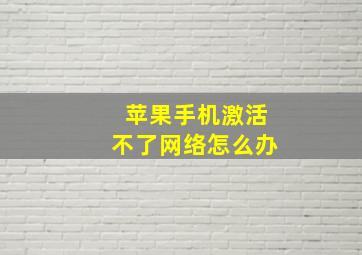 苹果手机激活不了网络怎么办