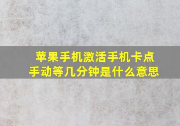 苹果手机激活手机卡点手动等几分钟是什么意思