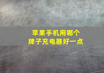 苹果手机用哪个牌子充电器好一点