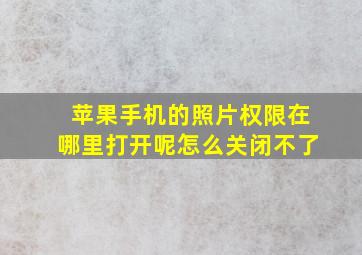 苹果手机的照片权限在哪里打开呢怎么关闭不了