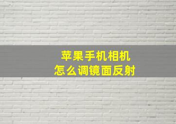 苹果手机相机怎么调镜面反射