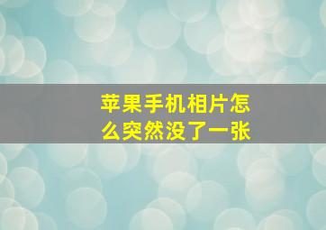 苹果手机相片怎么突然没了一张