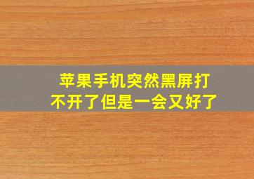 苹果手机突然黑屏打不开了但是一会又好了