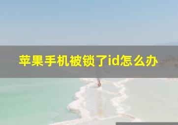 苹果手机被锁了id怎么办