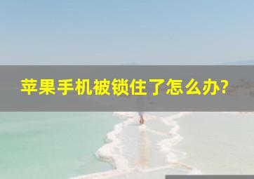 苹果手机被锁住了怎么办?