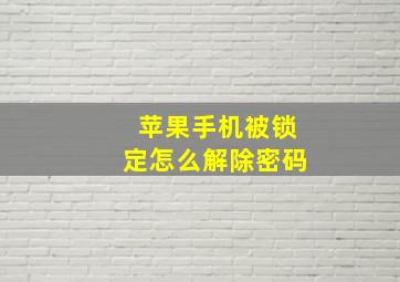 苹果手机被锁定怎么解除密码