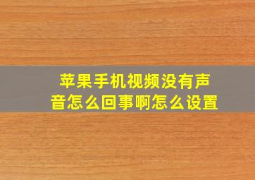 苹果手机视频没有声音怎么回事啊怎么设置