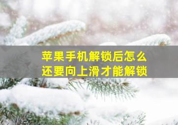 苹果手机解锁后怎么还要向上滑才能解锁