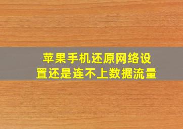 苹果手机还原网络设置还是连不上数据流量