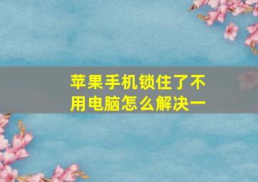 苹果手机锁住了不用电脑怎么解决一