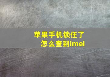 苹果手机锁住了怎么查到imei