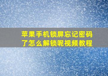 苹果手机锁屏忘记密码了怎么解锁呢视频教程