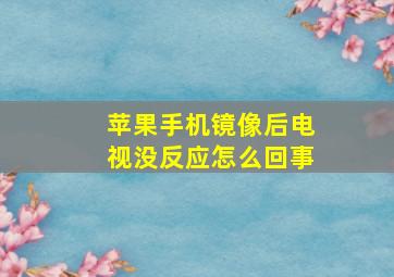 苹果手机镜像后电视没反应怎么回事