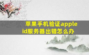 苹果手机验证apple id服务器出错怎么办