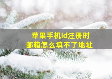 苹果手机id注册时邮箱怎么填不了地址