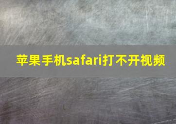 苹果手机safari打不开视频