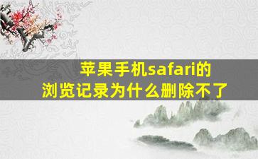 苹果手机safari的浏览记录为什么删除不了