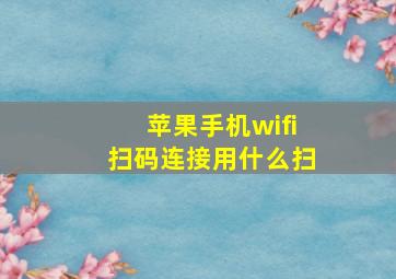 苹果手机wifi扫码连接用什么扫