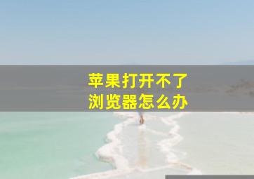 苹果打开不了浏览器怎么办