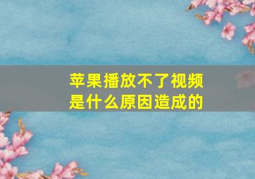 苹果播放不了视频是什么原因造成的