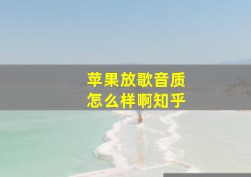 苹果放歌音质怎么样啊知乎