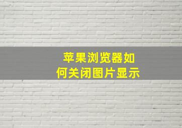 苹果浏览器如何关闭图片显示