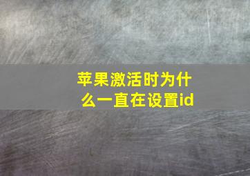 苹果激活时为什么一直在设置id