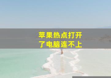 苹果热点打开了电脑连不上