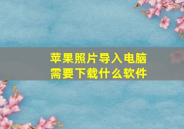 苹果照片导入电脑需要下载什么软件