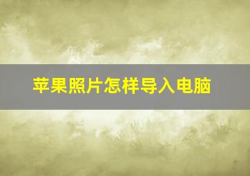 苹果照片怎样导入电脑