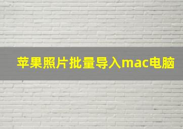 苹果照片批量导入mac电脑