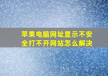 苹果电脑网址显示不安全打不开网站怎么解决