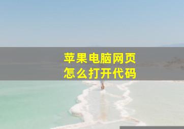 苹果电脑网页怎么打开代码