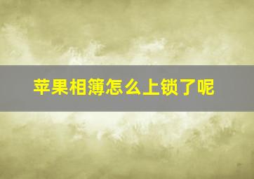 苹果相簿怎么上锁了呢