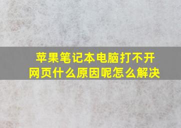 苹果笔记本电脑打不开网页什么原因呢怎么解决