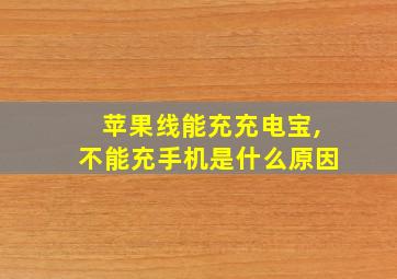 苹果线能充充电宝,不能充手机是什么原因