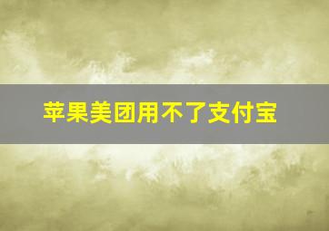 苹果美团用不了支付宝