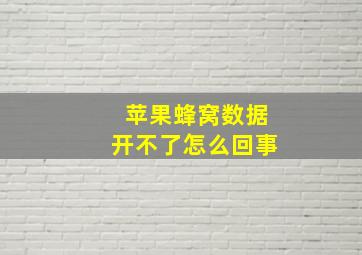 苹果蜂窝数据开不了怎么回事