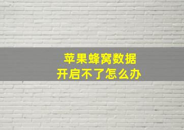 苹果蜂窝数据开启不了怎么办