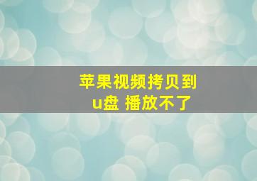 苹果视频拷贝到u盘 播放不了