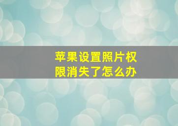 苹果设置照片权限消失了怎么办