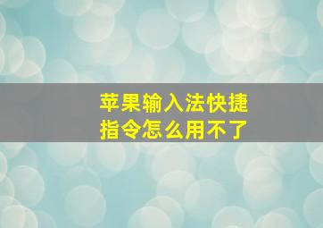 苹果输入法快捷指令怎么用不了