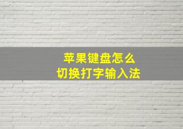 苹果键盘怎么切换打字输入法