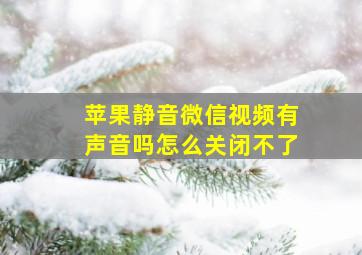 苹果静音微信视频有声音吗怎么关闭不了