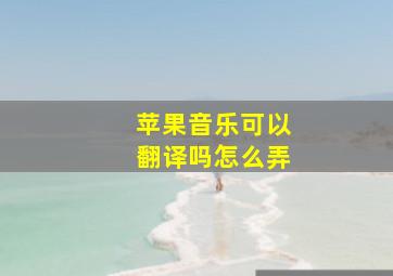 苹果音乐可以翻译吗怎么弄