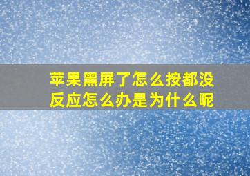 苹果黑屏了怎么按都没反应怎么办是为什么呢