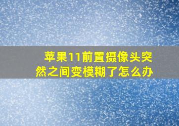 苹果11前置摄像头突然之间变模糊了怎么办