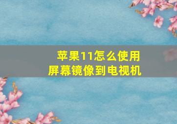 苹果11怎么使用屏幕镜像到电视机