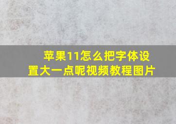 苹果11怎么把字体设置大一点呢视频教程图片