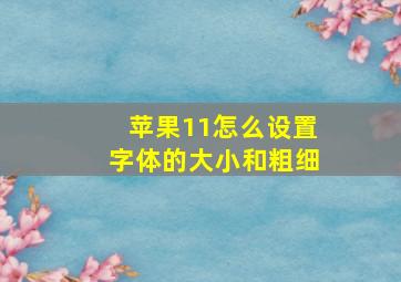 苹果11怎么设置字体的大小和粗细